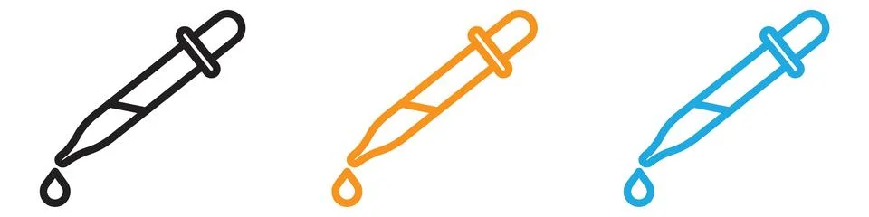 Dropper vector logo set collection for web app ui Stock Illustration