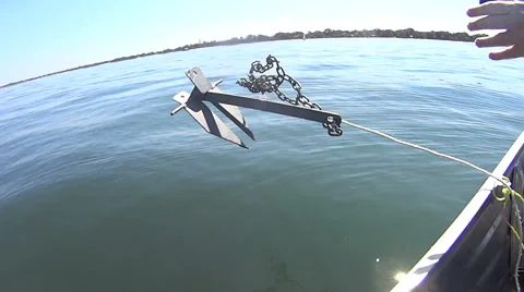 Dropping The Anchor From A Boat Stock Footage 57329830