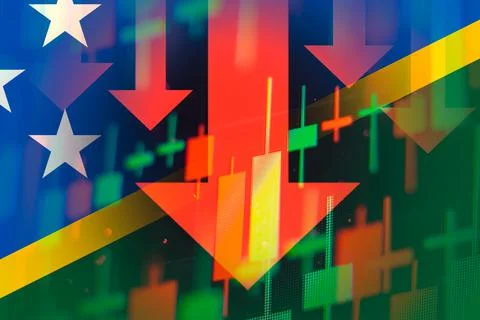Dropping arrows show decreasing trend in economy or downtrend on stock exchange Stock Photos