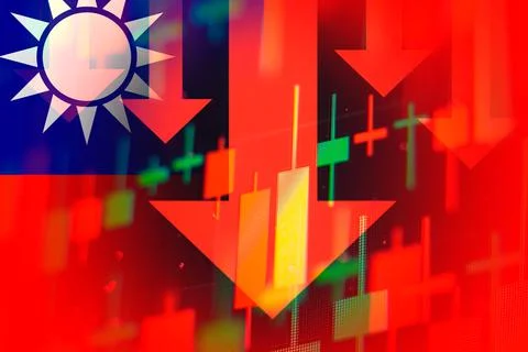 Dropping arrows showing decreasing trend in economy or downtrend on the stock Stock Illustration