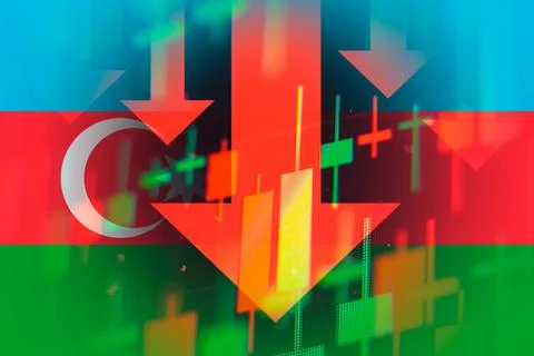 Dropping arrows showing decreasing trend in economy or downtrend on the stock Stock Illustration