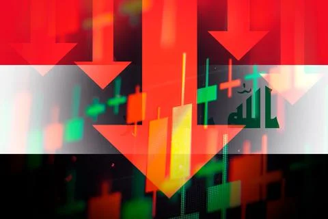 Dropping arrows showing decreasing trend in economy or downtrend on the stock Stock Illustration