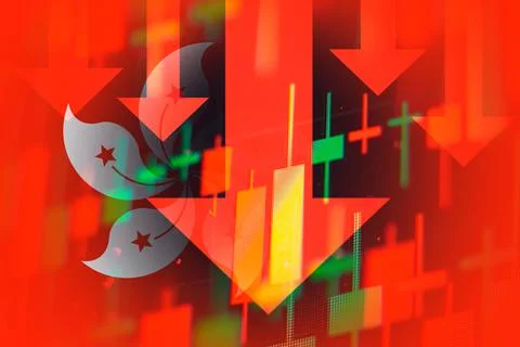Dropping arrows showing decreasing trend in economy or downtrend on the stock Stock Illustration