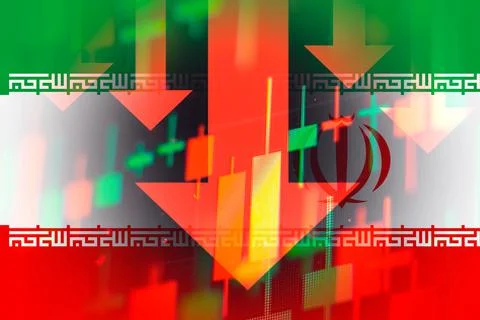 Dropping arrows showing decreasing trend in economy or downtrend on the stock Stock Illustration