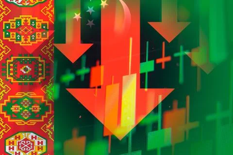 Dropping arrows showing decreasing trend in economy or downtrend on the stock Stock Photos