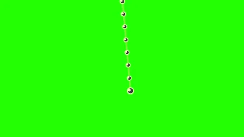 Dropping Bell Animation with String of Beads on Green Screen Stock Footage 317557729