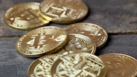 Dropping Bitcoin Stock Footage 90023406