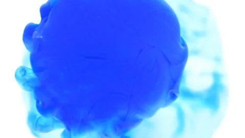 Dropping blue ink paint exploding in water abstract background Stock Footage 79780602