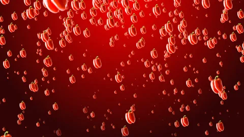 Dropping Capsicum from air Stock Footage 228803764