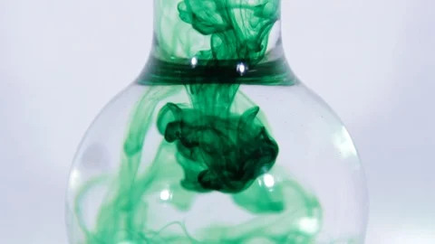 Dropping green liquid into Beaker Stock Footage 111307349