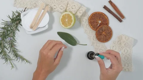 Dropping oil top view Stock Footage 117429090