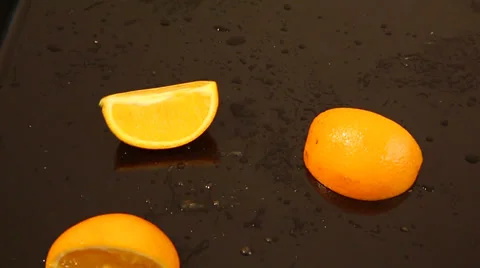 Dropping oranges Stock Footage 50730372
