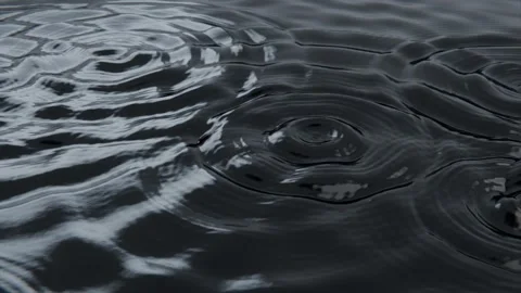 Dropping single droplet initiating ripple cluster on studio tank, forming crowns Stock Footage 339722024