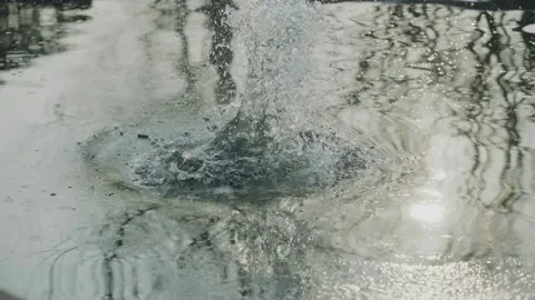 Dropping into Water Creating Ripples Stock Footage 151382998