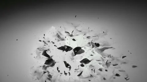 Droppingand smashing glass bottle of sand, Slow Motion Stock Footage
