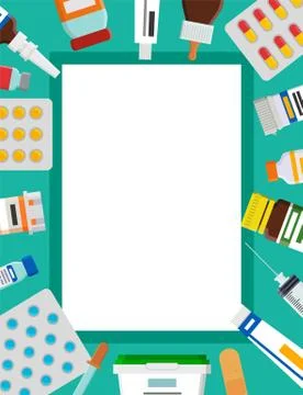 Drops and Medical Elements Set Vector Illustration イラスト素材