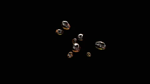 Drops of beer collide and form a spray Fluid design. Stock Footage 130373721