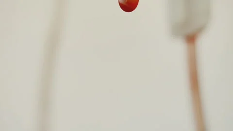 Drops of blood fall down. Allegory of flowing blood. Stock Footage 130486595