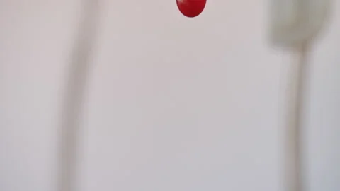 Drops of blood fall down. Allegory of flowing blood. Stock Footage 130487838