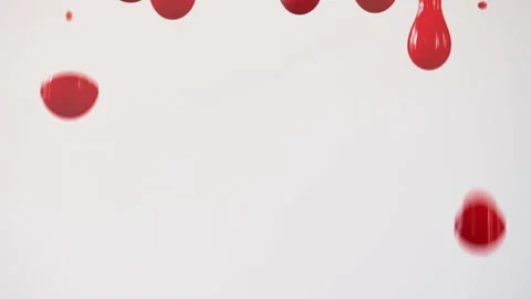 Drops of blood fall down. Allegory of flowing blood. Stock Footage 130488521