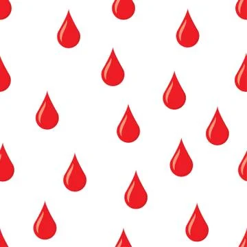 Drops of blood vector seamless pattern. Stock Illustration