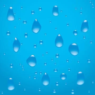 Drops on blue background. Stock Illustration