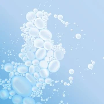 Drops in the blue water vector background Stock Illustration