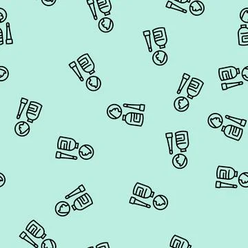 Drops for cat ears line seamless pattern Illustrazione stock