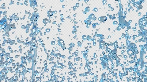 Drops of clear transparent liquid rise upwards Stock Footage 307021498