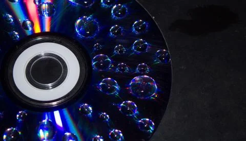 Drops on the computer disk Foto stock