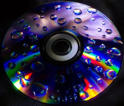 Drops on the computer disk Foto stock