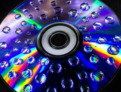 Drops on the computer disk Foto stock