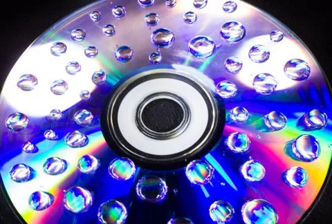Drops on the computer disk Stock Photos