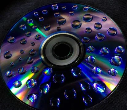 Drops on the computer disk Foto stock