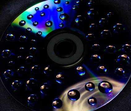 Drops on the computer disk Foto stock
