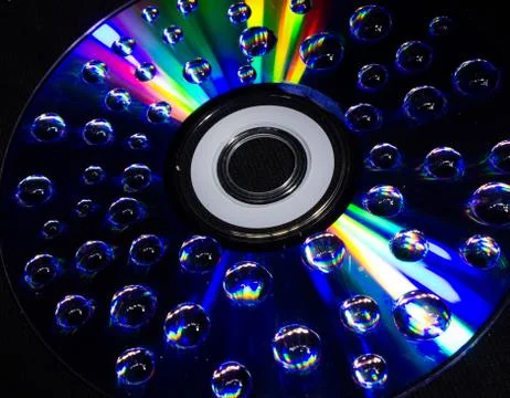 Drops on the computer disk Foto stock