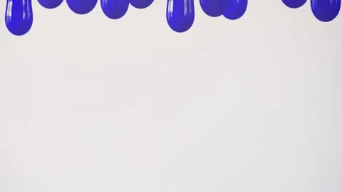 Drops of different colors fall down on a white background in a row. Stock Footage 130489248