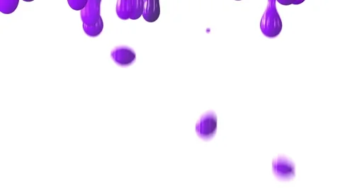 Drops of different colors fall down on a white background in a row. Stock Footage 130490800