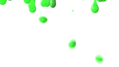 Drops of different colors fall down on a white background in a row. Stock Footage 130490899