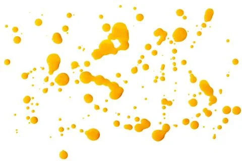 Drops of different sizes and shapes on a white background. Stock Photos