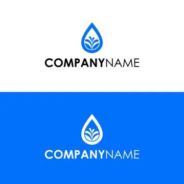 Drops. Elegant vector logo template. Natural mineral aqua icon. Illustrazione stock