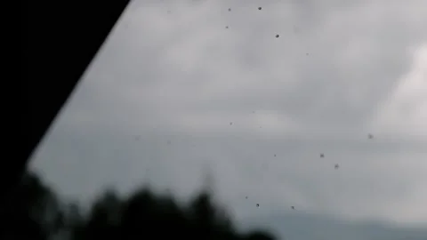 Drops fall from the edge of roof, in super slow motion, white background 4k Stock Footage 204030747