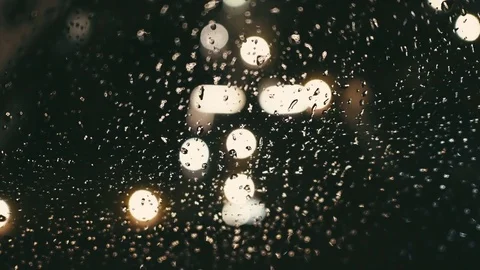 Drops fall on the glass Video stock 73900401