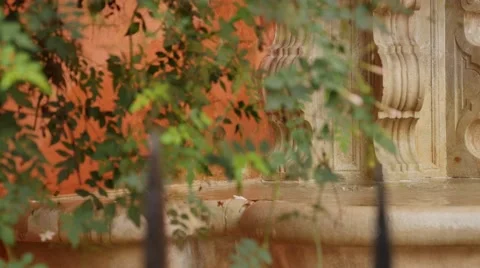 Drops falling in a fountain Stock Footage 42879542