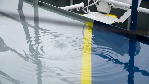 The drops falling in water on board the ship Stock Footage 79811123