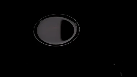 Drops falls into black liquid, slow motion, 60 fps Stock Footage 129635551