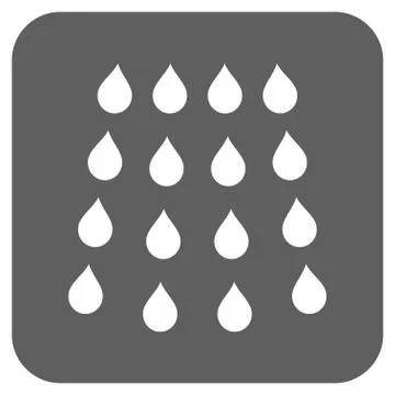 Drops Flat Squared Glyph Icon Stock Illustration