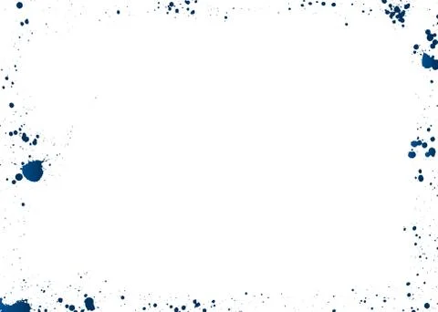 Drops frame background. Blue ink drops with copy space. Stock Illustration