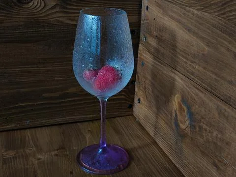 Drops of freshness on a glass Stock Illustration