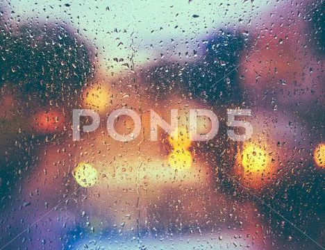 Drops on glass after rain Stock Photos